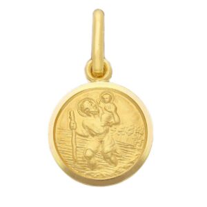 18 karat yellow gold St. Christopher pendant. MADE IN ITALY.