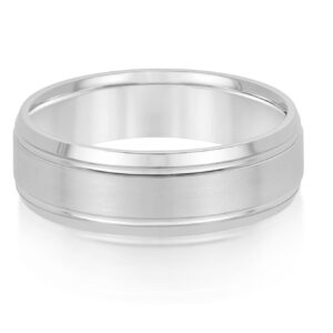 10 karat white gold wedding band 6.0mm.