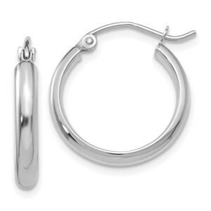 10 karat white gold hoop earrings.