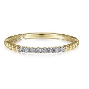 14 karat yellow gold diamond stackable fashion ring by Gabriel & Co.