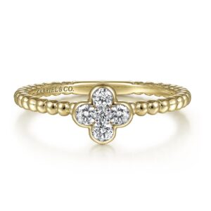 14 karat yellow gold diamond stackable fashion ring by Gabriel & Co.