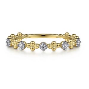 14 karat yellow gold diamond stackable fashion ring by Gabriel & Co.