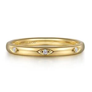 14 karat yellow gold diamond stackable fashion ring by Gabriel & Co.