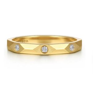 14 karat yellow gold diamond stackable fashion ring by Gabriel & Co.
