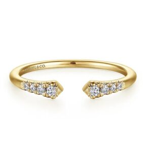 14 karat yellow gold diamond stackable fashion ring by Gabriel & Co.