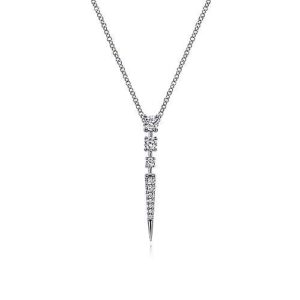 14 karat white gold diamond pendant by Gabriel & Co.