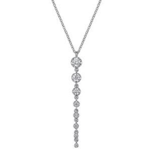 14 karat white gold diamond pendant by Gabriel & Co.
