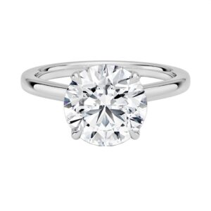 Platinum Gold Newborn Created Diamond Solitaire Engagement Ring 2 1/2CT