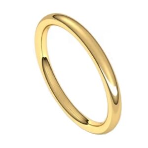 14 karat yellow gold European Style wedding band 2.0mm.