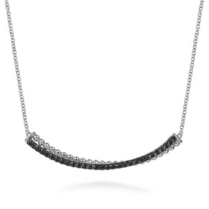 Sterling silver black spinel bar necklace by Gabriel & Co.