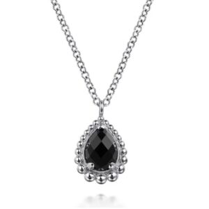 Sterling silver black onyx necklace by Gabriel & Co.