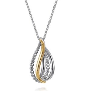 Sterling silver and 14 karat yellow gold pendant by Gabriel & Co.