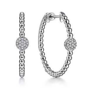 Sterling silver earrings with white sapphires by Gabriel & Co.