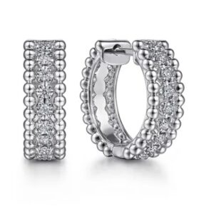 Sterling silver earrings with white sapphires by Gabriel & Co.