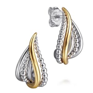 Sterling silver and 14 karat yellow gold earrings by Gabriel & Co.