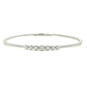 14 karat white gold diamond bangle bracelet