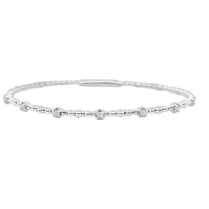 14 karat white gold diamond bangle bracelet