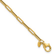 14 karat yellow gold paperclip bracelet. 7.25 inches.