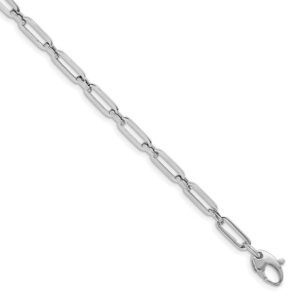 14 karat white gold oval link bracelet. 7.5 inches.