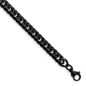 Men’s Stainless Steel Black IP-plated Bracelet. 9 inches