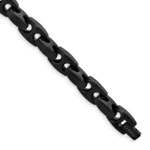 Men’s Stainless Steel Black IP-plated Bracelet. 9 inches