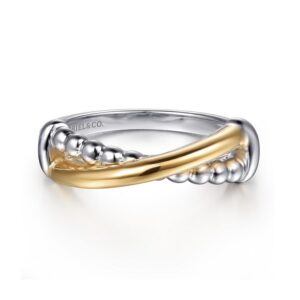 Gabriel & Co. 14 Karat Gold And Silver Ring