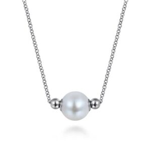 Sterling silver pearl necklace by Gabriel & Co.