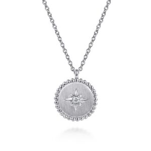 Sterling silver heart pendant with diamond by Gabriel & Co.