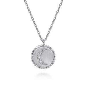 Sterling silver pendant with diamonds by Gabriel & Co.