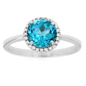 14kt White Gold Blue Topaz Fashion Ring