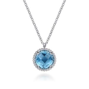 Sterling silver blue topaz necklace by Gabriel & Co.