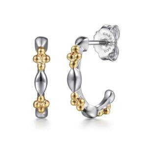 14 karat yellow gold and sterling silver earrings by Gabriel & Co.