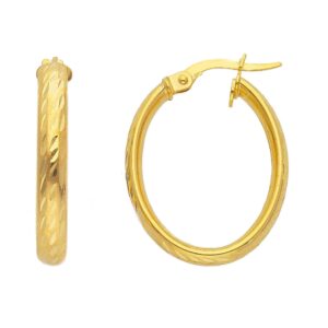 9 karat yellow gold hoop earrings. MADE IN ITALY.
