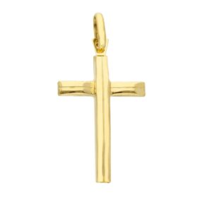 18 karat yellow gold cross pendant. MADE IN ITALY