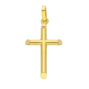 18 karat yellow gold cross pendant. MADE IN ITALY