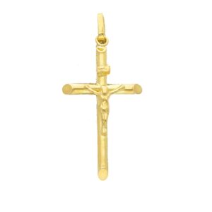 18 karat yellow gold crucifix pendant. MADE IN ITALY