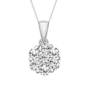 14 karat white gold diamond pendant