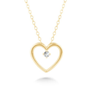 10 karat yellow gold diamond heart pendant diamond.