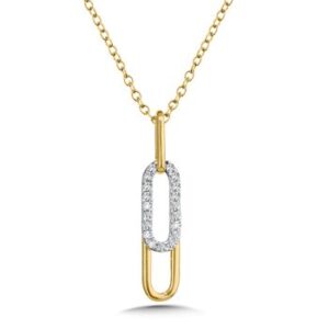 10 karat yellow and white gold diamond pendant