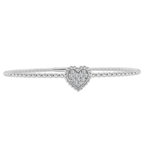 14kt Diamond Heart Bangle Bracelet
