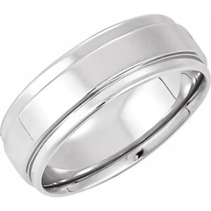 10 karat white gold wedding band 6.0mm.