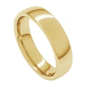 10 karat yellow gold European Style wedding band 5.0mm.